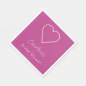 Serviette En Papier Glam Rose Perles Blanches Mariage (Coin)