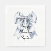 Serviette En Papier Glam Silver Bow Anniversaire (Devant)