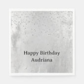 Serviette En Papier Glam Silver Confetti (Devant)