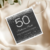Serviette En Papier Glam Silver Diamonds 50e anniversaire