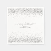 Serviette En Papier Glam Silver Nom de la Parties scintillant Joyeux N (Devant)