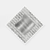 Serviette En Papier Glam Silver White Zigzag Stripes (Coin)