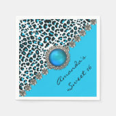 Serviette En Papier Glam Snow Leopard Sweet 16 serviettes d'anniversai (Devant)
