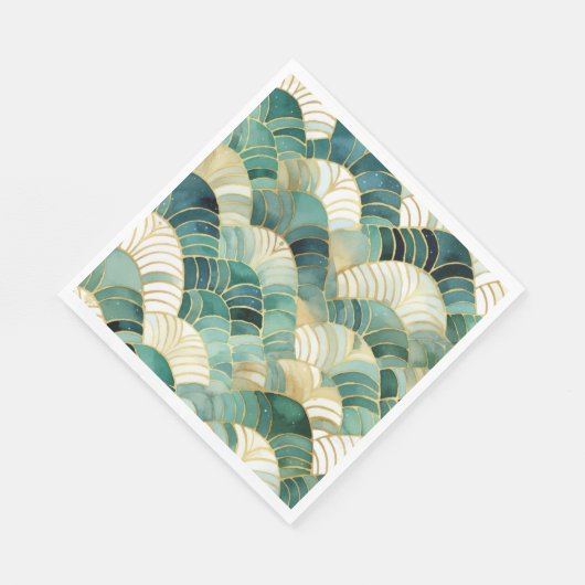 Serviette En Papier Glam vert Gold Abstrait (Coin)