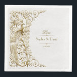 Serviette En Papier Glam White Gold Art Déco Peacocks Mariage<br><div class="desc">Design élégant, mélange de paons de style ancien et d'éléments d'art déco en faux or et d'une approche graphique moderne et audacieuse, sur un arrière - plan texturé blanc. Utilisez l'outil Personnaliser pour ajouter vos informations. Pour les articles correspondants, visitez, s'il vous plaît, ma collection White Gold Art Déco Peacocks....</div>