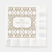 Serviette En Papier Glam White Gold Great Gatsby Mariage (Devant)