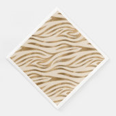 Serviette En Papier Glam Zebra Stripes Motif Safari Gold ID1151 (Coin)