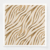 Serviette En Papier Glam Zebra Stripes Motif Safari Gold ID1151 (Devant)
