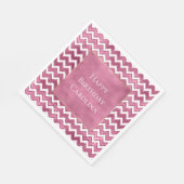 Serviette En Papier Glamme rose blanc Zigzag (Coin)