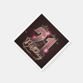 Serviette En Papier Glamorous 21st Birthday Rose Gold Pink Glitter (Coin)