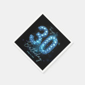 Serviette En Papier Glamorous Blue & Black Sparkle Jewel 30th Birthday (Coin)