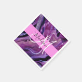 Serviette En Papier Glamour Abstrait Texture de scintillement violet M (Coin)