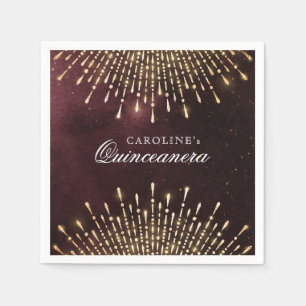 Serviette En Papier Glamour Art déco Bourgogne Vintage Quinceanera