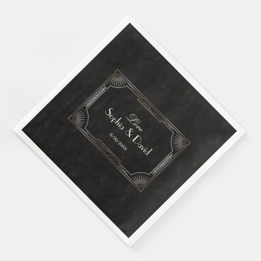 Serviette En Papier Glamour Great Gatsby Gold Art Déco Mariage (Coin)