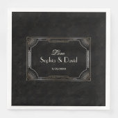 Serviette En Papier Glamour Great Gatsby Gold Art Déco Mariage (Devant)