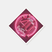 Serviette En Papier Glamour rose Magenta Neon brillant 40e anniversair (Coin)