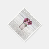 Serviette En Papier Glamour rustique Bois & Fleurs de pot Mason Bourgo (Coin)