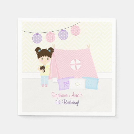 Serviette En Papier Glamping Sleepover Party (Devant)