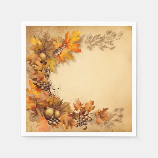 Serviette En Papier Glimmer d'automne : Récolte de germes (Devant)