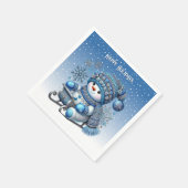 Serviette En Papier Glissant Snowman Noël Napkin (Coin)