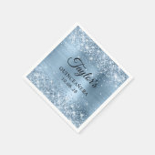 Serviette En Papier Glitter bleu clair huile Quinceañera (Coin)