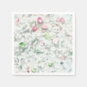 Serviette En Papier Glitter Cocktail Napkins - White (Devant)