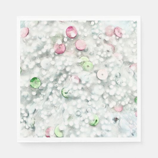 Serviette En Papier Glitter Slime Paper Napkins White (Devant)