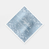 Serviette En Papier Glitterature bleu clair huile Quinceanera (Coin)