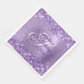 Serviette En Papier Glitterie Lumière violet 50e anniversaire (Coin)