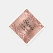 Serviette En Papier Glitterie Rose Gold Foil Graduation (Coin)