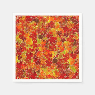 Serviette En Papier Glittery Fall Maple Feuilles