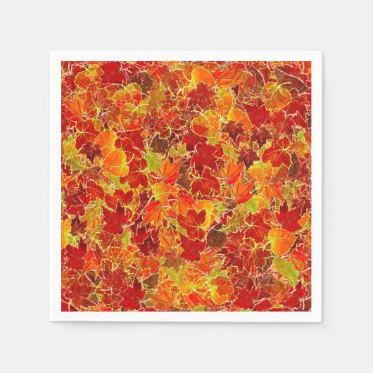 Serviette En Papier Glittery Fall Maple Feuilles (Devant)