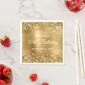 Serviette En Papier Glittery Gold Foil 50e anniversaire (En situation)