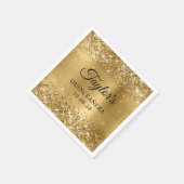 Serviette En Papier Glittery Gold Foil Personnalisé Quinceañera (Coin)