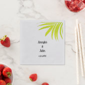 Serviette En Papier Glittery Golden Green Palm Mariage Argent (En situation)