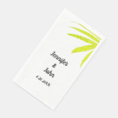 Serviette En Papier Glittery Golden Green Palm Mariage blanc (Coin)