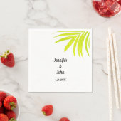 Serviette En Papier Glittery Golden Green Palm Mariage blanc (En situation)