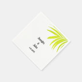 Serviette En Papier Glittery Golden Green Palm Mariage blanc (Coin)