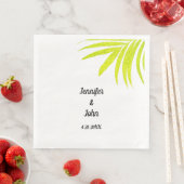 Serviette En Papier Glittery Golden Green Palm Mariage blanc (En situation)