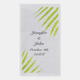 Serviette En Papier Glittery Green Gold Palm Tropical Mariage Argent