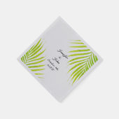Serviette En Papier Glittery Green Gold Palm Tropical Mariage Argent (Coin)