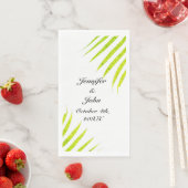 Serviette En Papier Glittery Green Gold Tropical Palm Leaf Mariages (En situation)