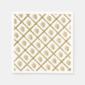 Serviette En Papier Glittery Palm Motif Tropical Gold Mariage Cool (Devant)
