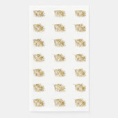 Serviette En Papier Glittery Palm Motif Tropical Gold Silver Mariage (Devant)