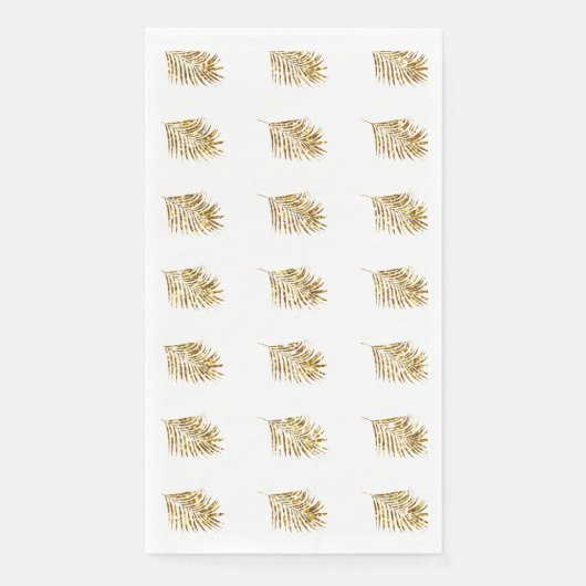 Serviette En Papier Glittery Palm Motif Tropical Gold Silver Mariage (Devant)