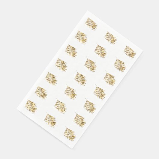 Serviette En Papier Glittery Palm Motif Tropical Gold Silver Mariage (Coin)