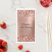 Serviette En Papier Glittery Rose Gold Foil 40e anniversaire (En situation)