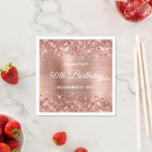 Serviette En Papier Glittery Rose Gold Foil 50e anniversaire (En situation)