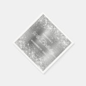 Serviette En Papier Glittery Silver Foil 50e anniversaire (Coin)
