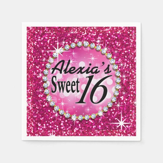 Serviette En Papier Glitz Bling Parties scintillant étincelante Sweet (Devant)